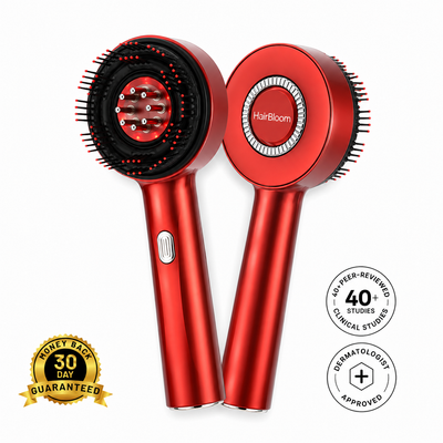 HairBloom: 3-in-1 Hair Renewal w/ Red Light Therapy Brush