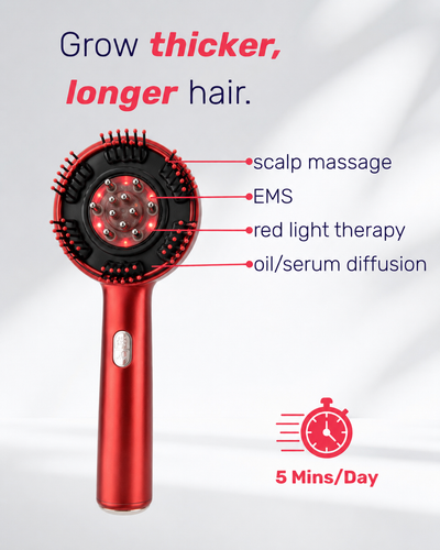 HairBloom: 3-in-1 Hair Renewal w/ Red Light Therapy Brush