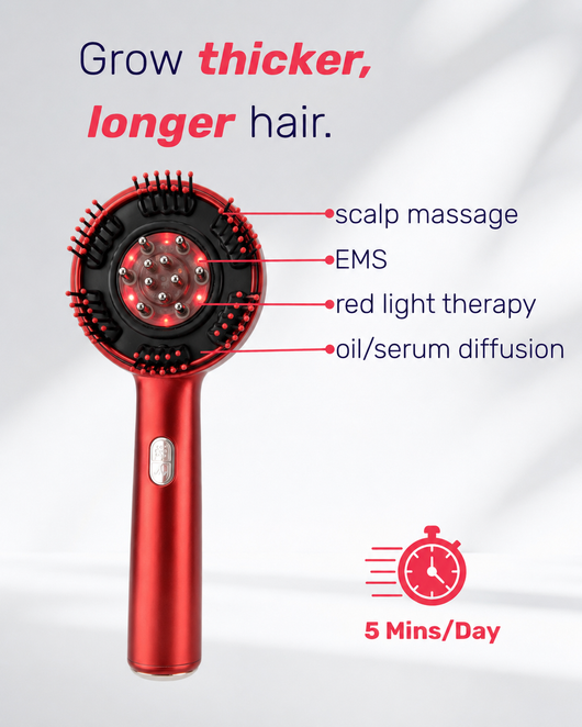 HairBloom: 3-in-1 Hair Renewal w/ Red Light Therapy Brush